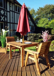 Charles Taylor Trading Two Seater Square Table Set With Cushions - W220 X D100 X H98 - Fully Assembled - Burgundy - thumbnail 2