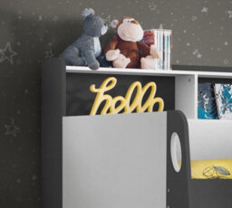 Orion Grey And White Wooden Storage Bunk Bed Frame Only - 3Ft Single - thumbnail 2