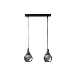 Luminosa Lighting Luminosa Lacrima Bar Pendant Ceiling Light Black Smoky Glass Shade 2X E27 - thumbnail 1