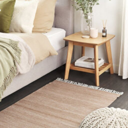 Beliani Recycled Pet Area Rug Beige 80 X 150 Cm - Indoor Outdoor, Flat-Woven, Pet Friendly, Fringe - thumbnail 2
