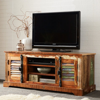 Vema Solid Reclaimed Boat Wood Marine Tv Cabinet With 2 Doors - image 1