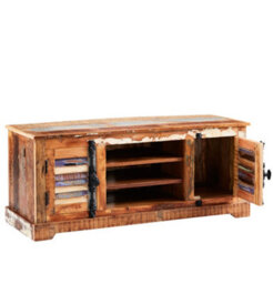 Vema Solid Reclaimed Boat Wood Marine Tv Cabinet With 2 Doors - thumbnail 3