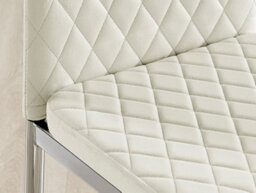 Furniturebox Uk Giovani Round Grey 100Cm Table And 4 Cream Velvet Milan Chairs - thumbnail 8