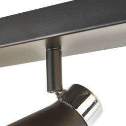 First Choice Lighting Set Of 2 Burton - Matt Black & Chrome Detail 4 Way Ceiling Spotlights - thumbnail 6