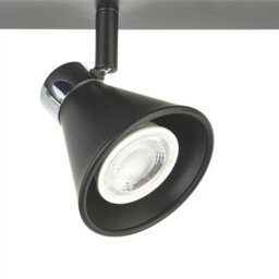 First Choice Lighting Set Of 2 Burton - Matt Black & Chrome Detail 4 Way Ceiling Spotlights - thumbnail 4