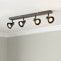 First Choice Lighting Set Of 2 Burton - Matt Black & Chrome Detail 4 Way Ceiling Spotlights - thumbnail 9