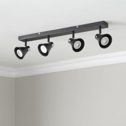 First Choice Lighting Set Of 2 Burton - Matt Black & Chrome Detail 4 Way Ceiling Spotlights - thumbnail 8