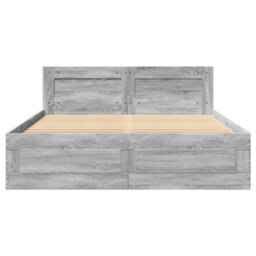 Berkfield Bed Frame With Headboard Without Mattress Grey Sonoma 120X200 Cm - thumbnail 5