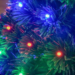 Homcom 3Ft Prelit Artificial Christmas Tree Fiber Optic Xmas Decoration, Green - thumbnail 9