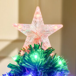 Homcom 3Ft Prelit Artificial Christmas Tree Fiber Optic Xmas Decoration, Green - thumbnail 8