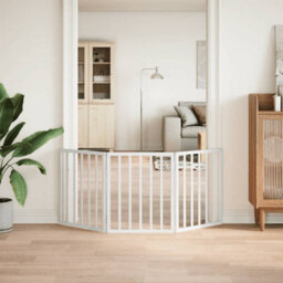 Walplus White Dog Gate Foldable 3 Panels 150 Cm Poplar Wood - thumbnail 3