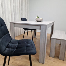 Kosy Koala Modern Grey Rectangle Dining Table Set With 2 Black Velvet Chairs And 1 Bench Dining Room Furniture - thumbnail 9
