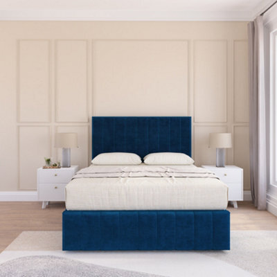 Sloomy California Divan Bed Set With 2 Drawers Footend - Plush Velvet - image 1