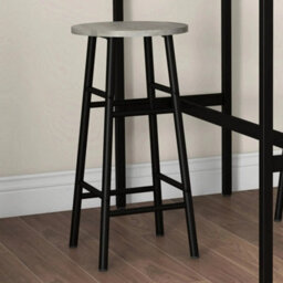 3Pc Industrial Bar Table Stool Set Metal Frame Space Saving Kitchen - thumbnail 3