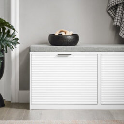 Sobuy Fsr147-W, Hallway Shoe Bench Shoe Rack Shoe Cabinet With Seat Cushion,white,w105Xd35Xh48 - thumbnail 4