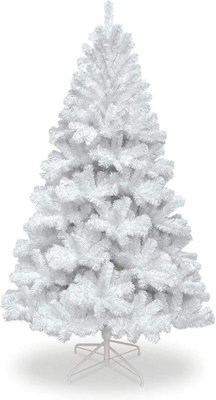Shatchi 10Ft Christmas White Bushy Looking Artificial Tree Metal Stand - image 1