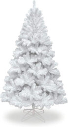 Shatchi 10Ft Christmas White Bushy Looking Artificial Tree Metal Stand