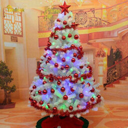 Shatchi 10Ft Christmas White Bushy Looking Artificial Tree Metal Stand - thumbnail 7