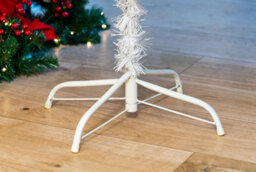 Shatchi 10Ft Christmas White Bushy Looking Artificial Tree Metal Stand - thumbnail 3