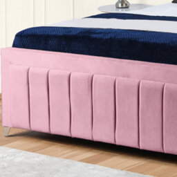 UKBEDFURNITURE Sierra Pink Plush Valvet Upholstered Gas Lift Ottoman Storage Bed -  With 48 Inch Headboard - thumbnail 3