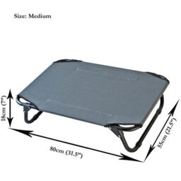 Actiaspet Elevated Dog Bed Pet Cat Raised Folding Camping Cot Indoor Outdoor Waterproof Medium Grey - thumbnail 2