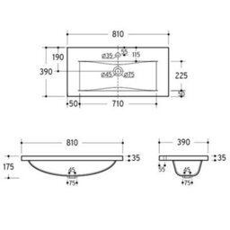 Plum&clay Novela Dark Wood Floor Standing Vanity Unit With Crystal Basin (W)800mm - thumbnail 4