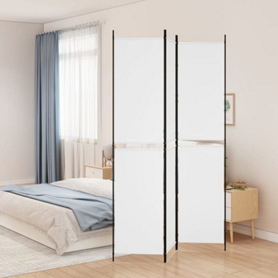 Berkfield 3-Panel Room Divider White 150X220 Cm Fabric - image 1