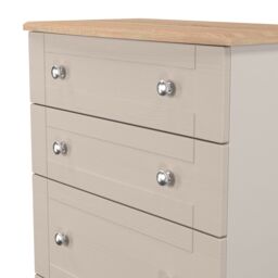 Santander Ready Assembled Matt Beige & Oak 4 Drawer Chest (H)1074mm (W)765mm (D)415mm - thumbnail 3