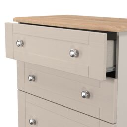 Santander Ready Assembled Matt Beige & Oak 4 Drawer Chest (H)1074mm (W)765mm (D)415mm - thumbnail 2
