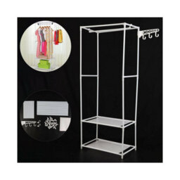 Clothes Rail Wardrobe Stand Storage Rack Shoe Shelves For Bedroom - thumbnail 2
