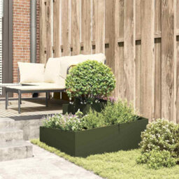 Berkfield Garden Planter Olive Green 80 X 80 X 50 Cm Cold-Rolled Steel - thumbnail 4