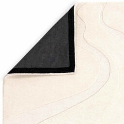 Cream Abstract Wool Modern Easy To Clean Handmade Dining Room Bedroom And Living Room Rug -120Cm X 170Cm - thumbnail 5