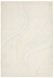 Cream Abstract Wool Modern Easy To Clean Handmade Dining Room Bedroom And Living Room Rug -120Cm X 170Cm - thumbnail 6