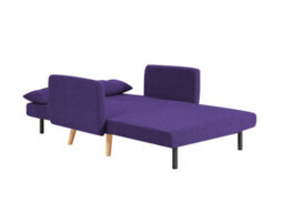 Mattress Guru Roxy Modern 2-Seater Loveseat Sofa, Convertible Fold-Out Sofabed, Borg Fabric, Purple - thumbnail 5
