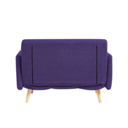 Mattress Guru Roxy Modern 2-Seater Loveseat Sofa, Convertible Fold-Out Sofabed, Borg Fabric, Purple - thumbnail 7