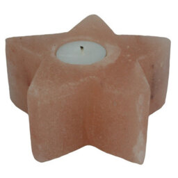 Serenityy Himalayan Crystal Salt Star Candle Holder - Natural Pink Tones, Unique Veins, Approx. 600G