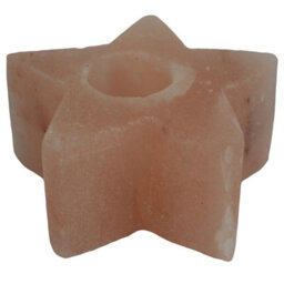 Serenityy Himalayan Crystal Salt Star Candle Holder - Natural Pink Tones, Unique Veins, Approx. 600G - thumbnail 2