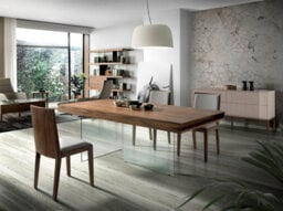 Angel Cerda Stylish Beige And Walnut Wood Sideboard For Modern Homes - thumbnail 5