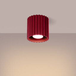Sollux Lighting Aura Aluminum Burgundy 1 Lights Minimalist Ceiling Light - thumbnail 3