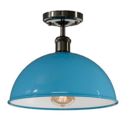 Industrial-Semi Flush Mount Vintage Ceiling Light Metal 30Cm Dome Lampshade Mini Pendant Lighting  For Living Room - thumbnail 1