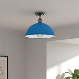Industrial-Semi Flush Mount Vintage Ceiling Light Metal 30Cm Dome Lampshade Mini Pendant Lighting  For Living Room - thumbnail 8