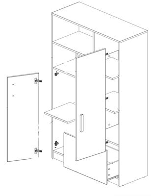 Arte Pok Highboard Cabinet (H)1630mm (W)1000mm (D)400mm- Children's Bedroom Storage Furniture - image 1