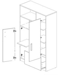 Arte Pok  Highboard Cabinet (H)1630mm (W)1000mm (D)400mm- Children's Bedroom Storage Furniture - thumbnail 2