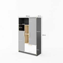 Arte Pok  Highboard Cabinet (H)1630mm (W)1000mm (D)400mm- Children's Bedroom Storage Furniture - thumbnail 5