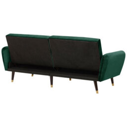 Beliani Sofa Bed 3 Seater Vimmerby Velvet Emerald Green - thumbnail 5