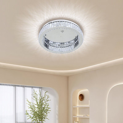 Darphe 50X50Cm Modern Round Chrome-Plated Crystal Ceiling Light - image 1