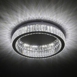 Darphe 50X50Cm Modern Round Chrome-Plated Crystal Ceiling Light - thumbnail 4