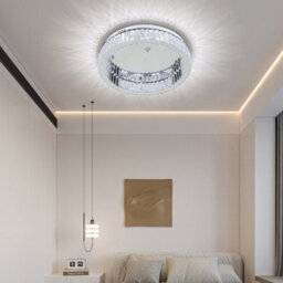 Darphe 50X50Cm Modern Round Chrome-Plated Crystal Ceiling Light - thumbnail 6