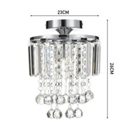 Darphe 50X50Cm Modern Round Chrome-Plated Crystal Ceiling Light - thumbnail 8