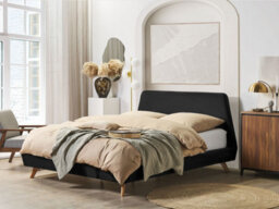 Beliani Bed Velvet Vienne 180 X 200 Cm (Eu Super King) Black - thumbnail 2